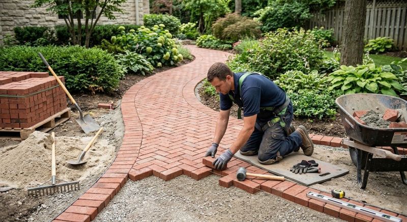 Brick Walkway Installation in Worcester, MA